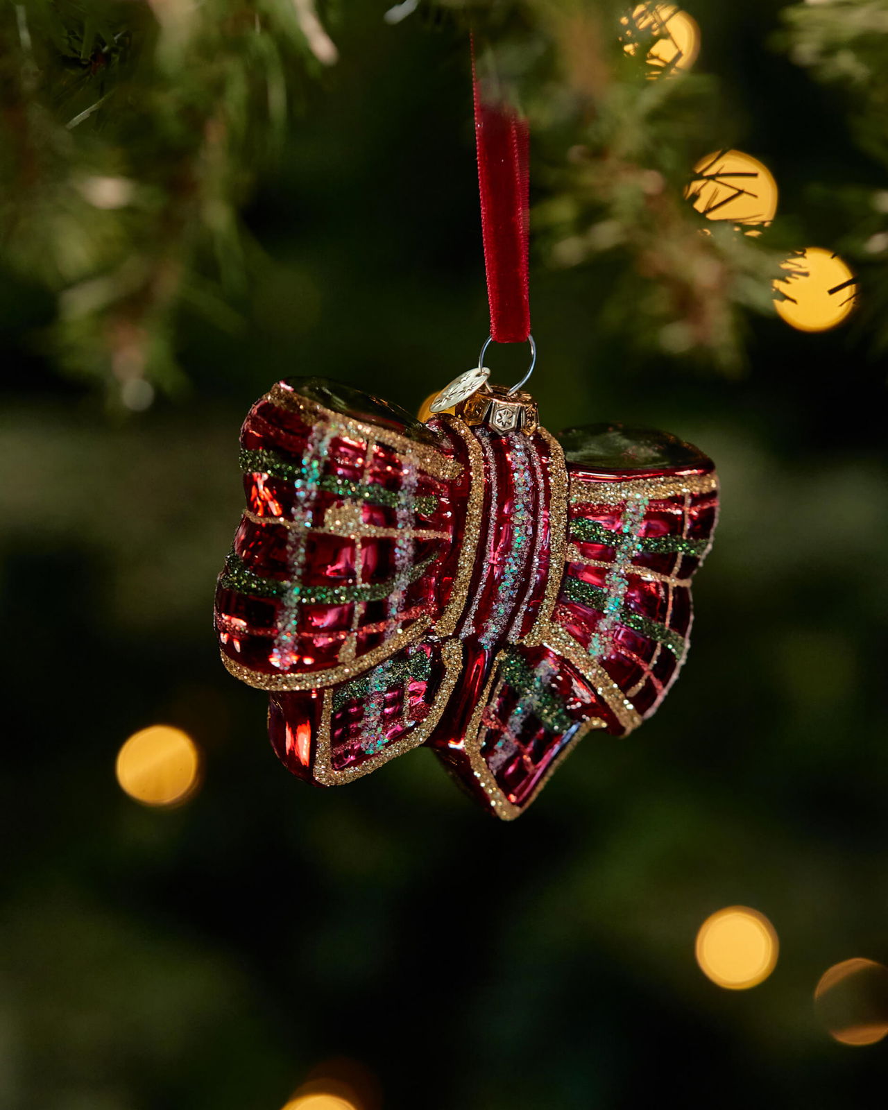 Fiona rosett julgransdekoration röd