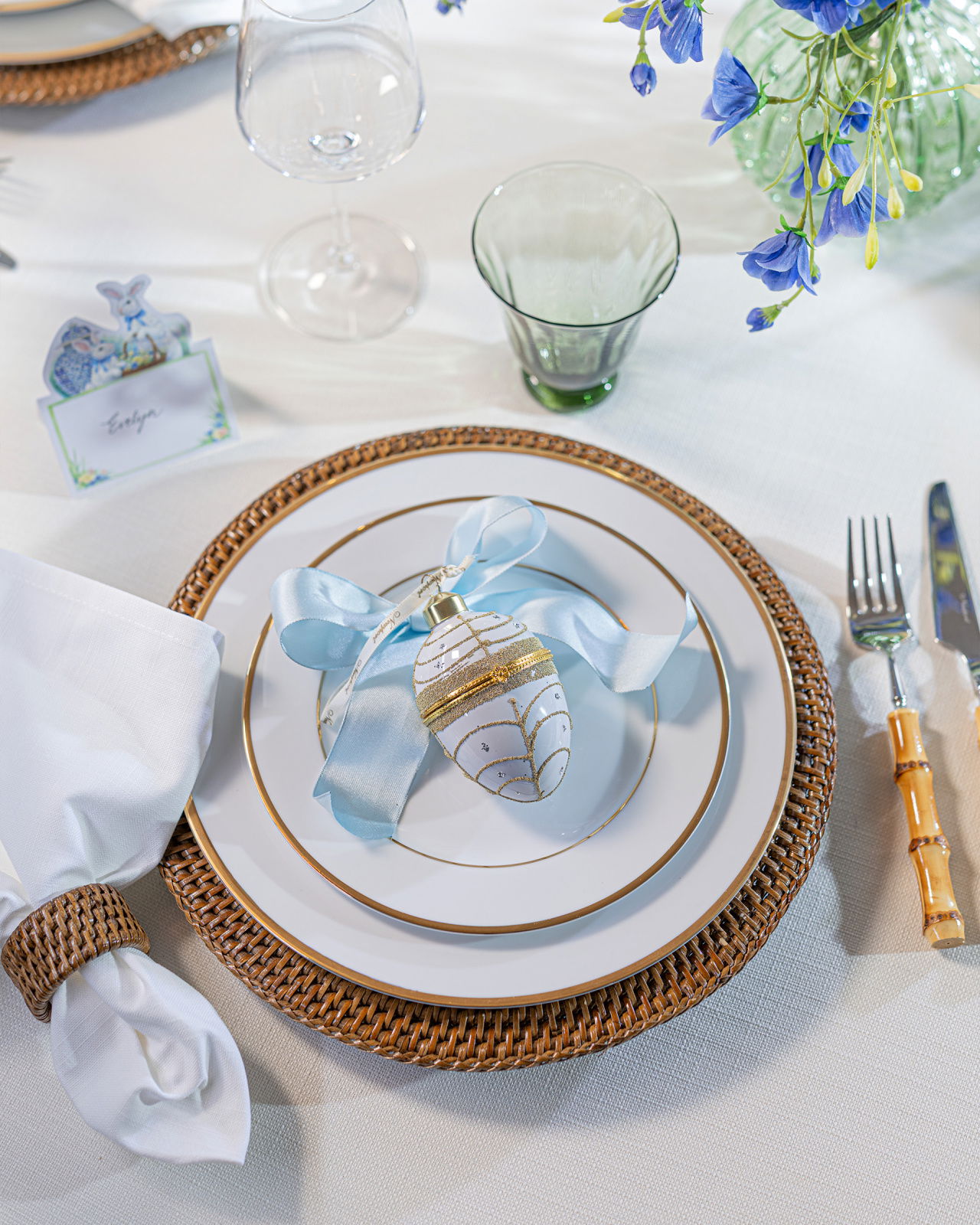 William Fabergé Egg Ornament White