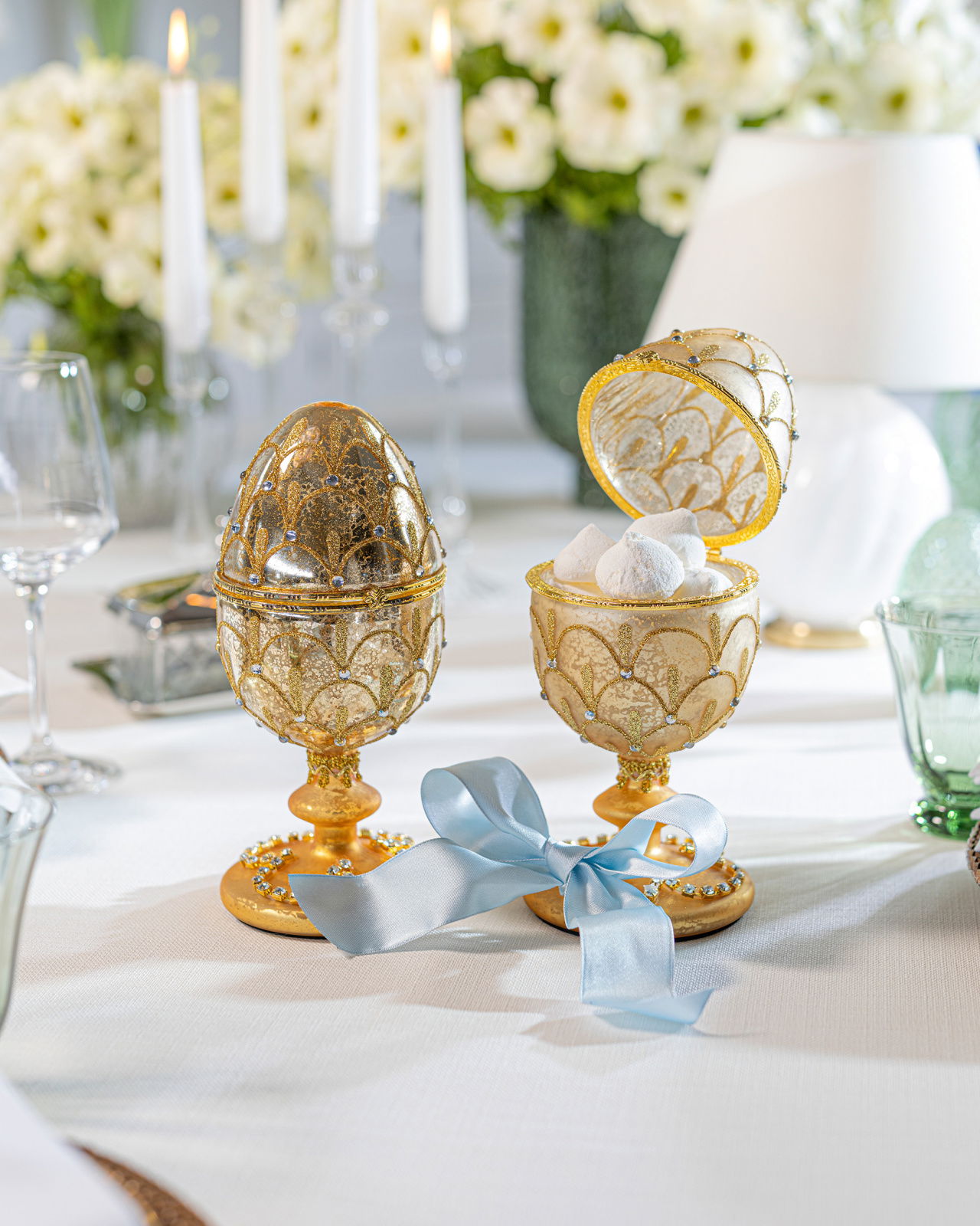 Anastasia Fabergé-Ei Weihnachtsdekoration Gold