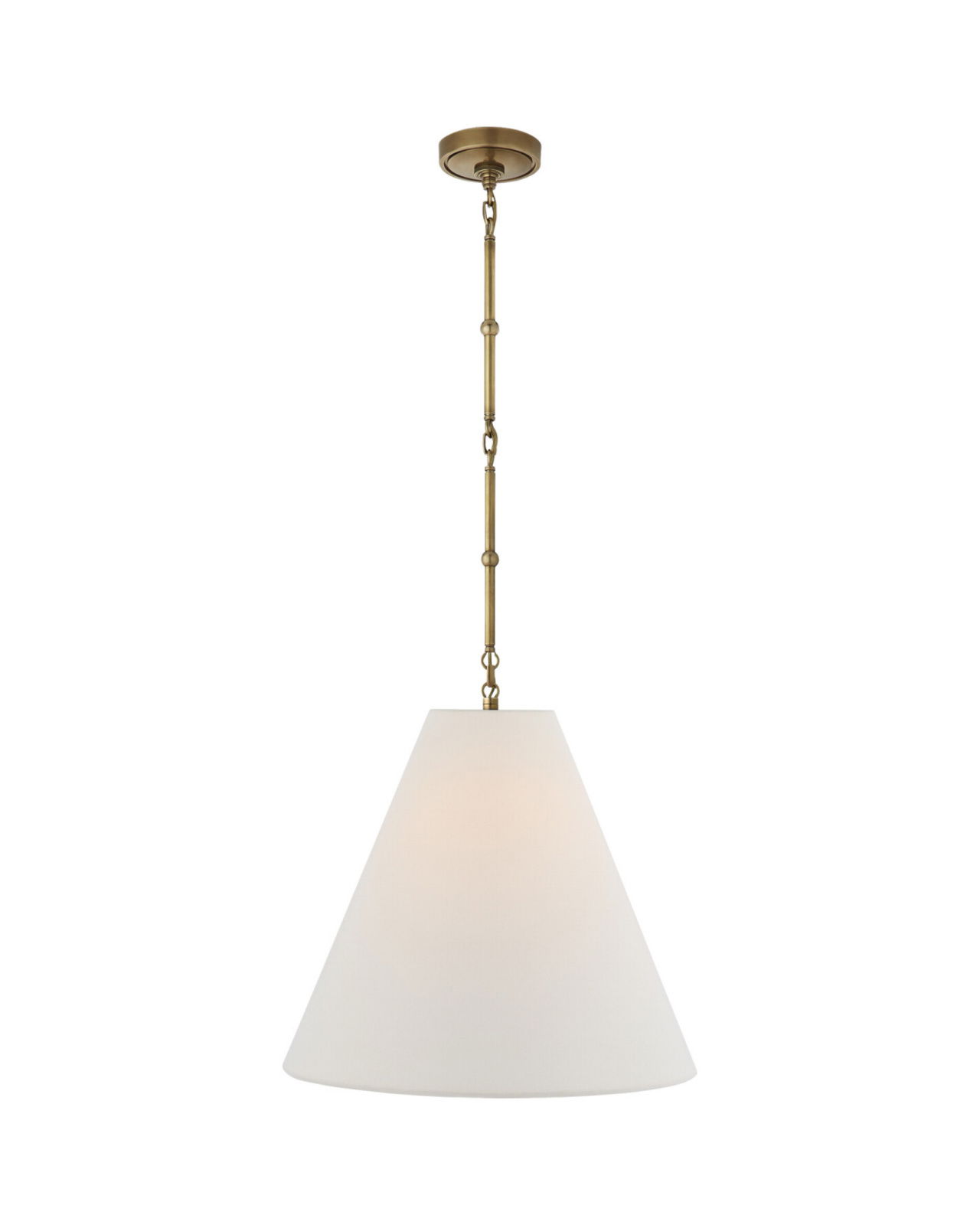 Goodman Hanging Light Antique Brass/Linen M