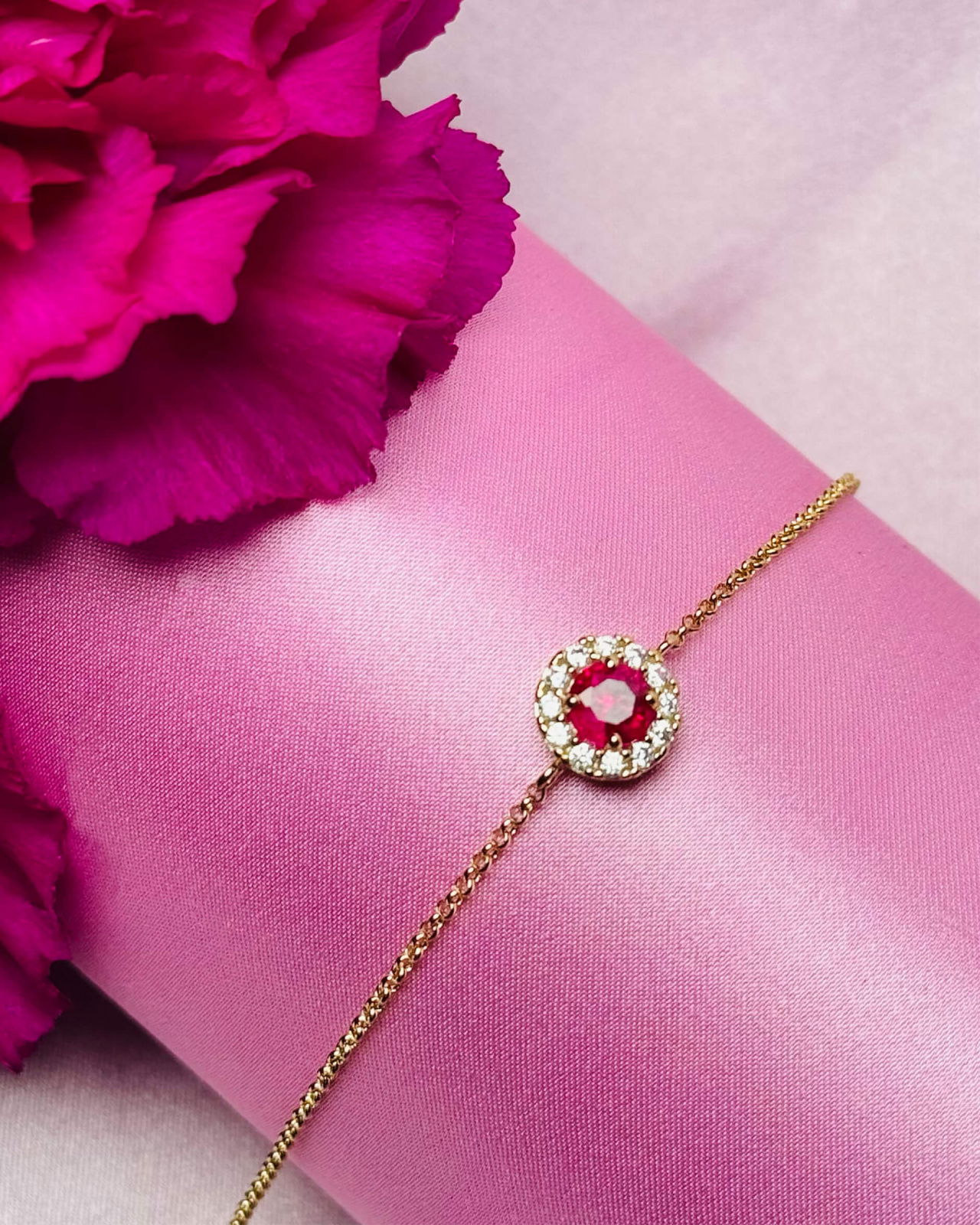 Laurie armbånd pink ruby
