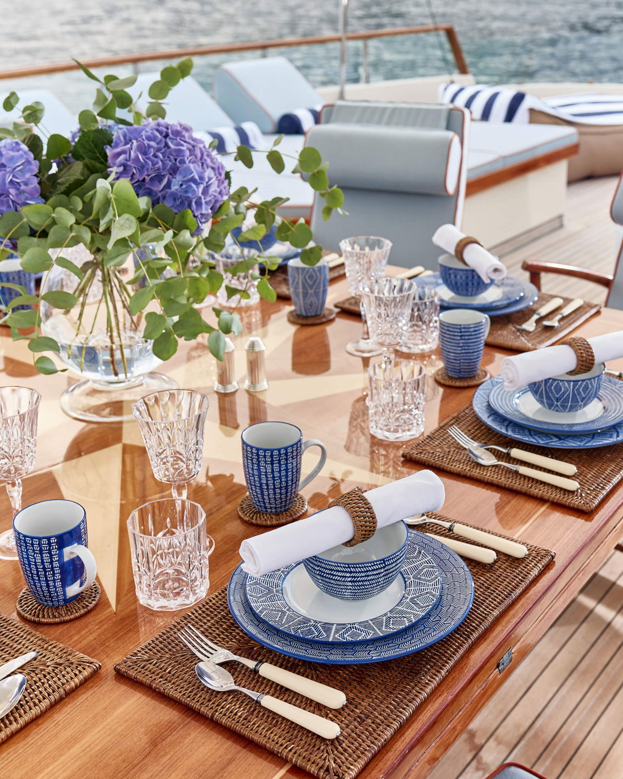 Capri Azzurra krus blå/hvid 6-pak