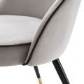 Cooper Dining Chair Roche Light Grey Velvet Set of 2