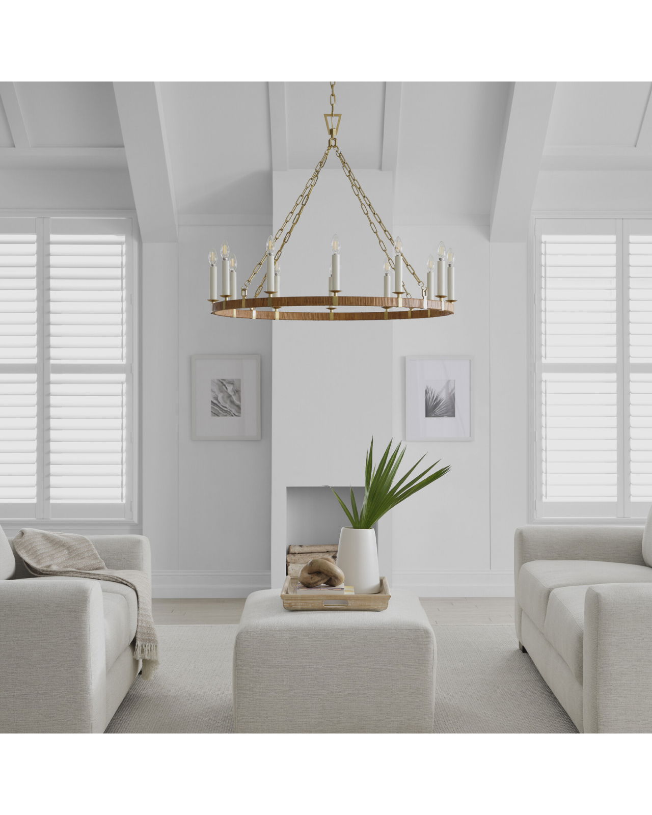 Darlana wrapped taklampa rund mässing L