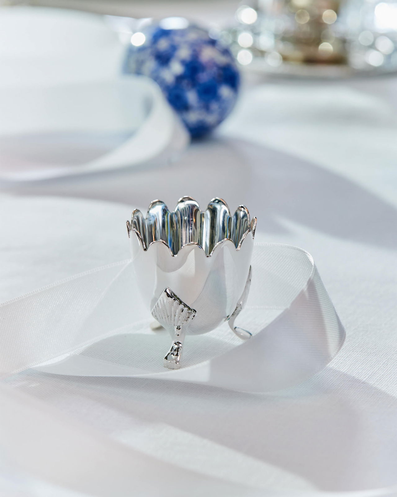 Äggkoppar silver 4-pack