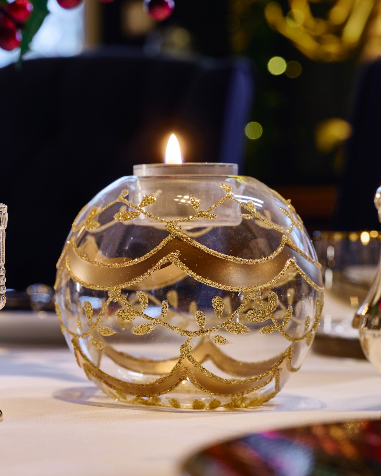 Minou Candle Holder Clear/Gold