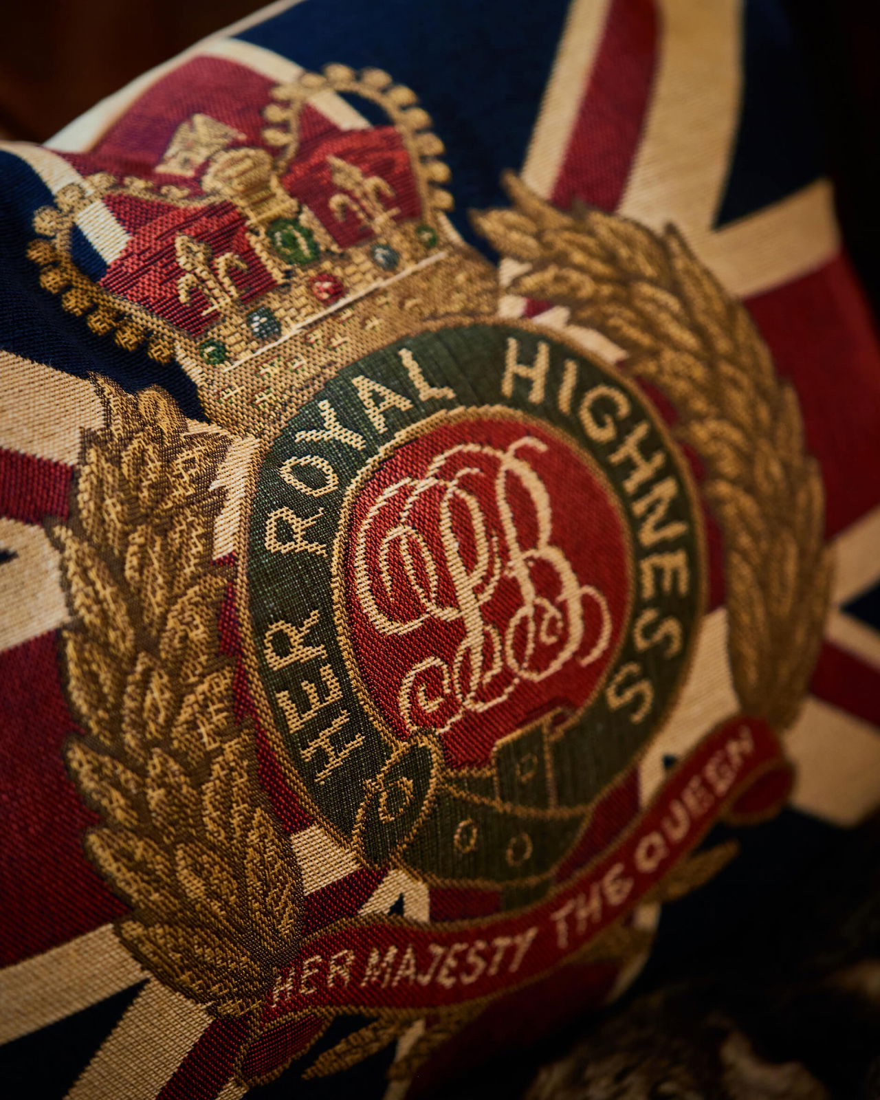 Sandringham kudde blå/röd