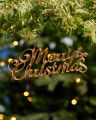 Merry Christmas Ornament Gold S