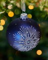 Thierry kerstbal blauw/zilver