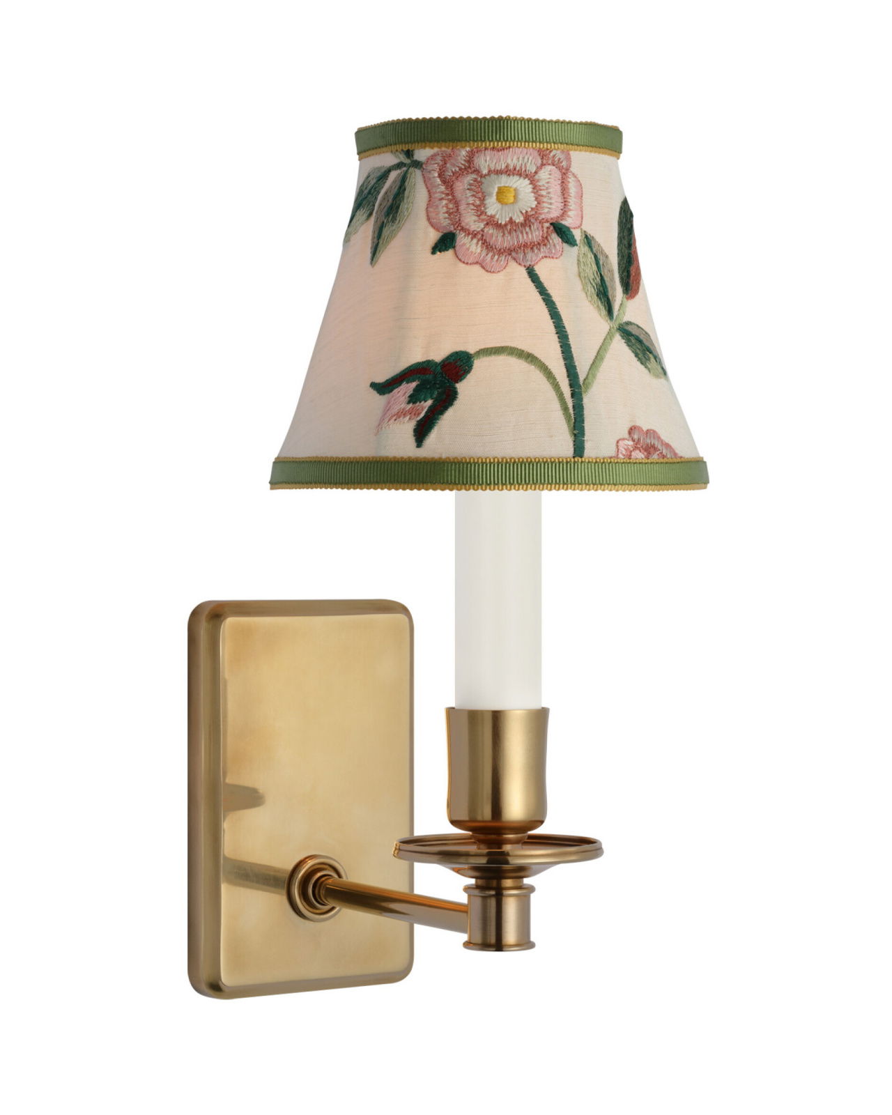 Tara 11" Sconce Antique Brass/Royal Silk Bell Empire Shade