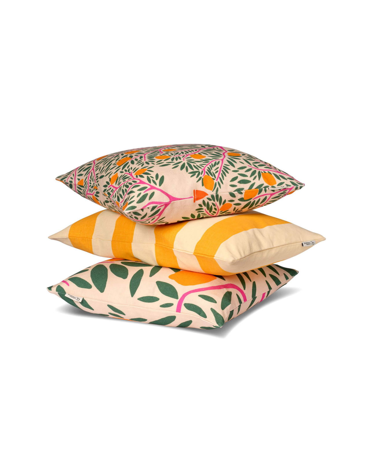 Striped kuddfodral orange