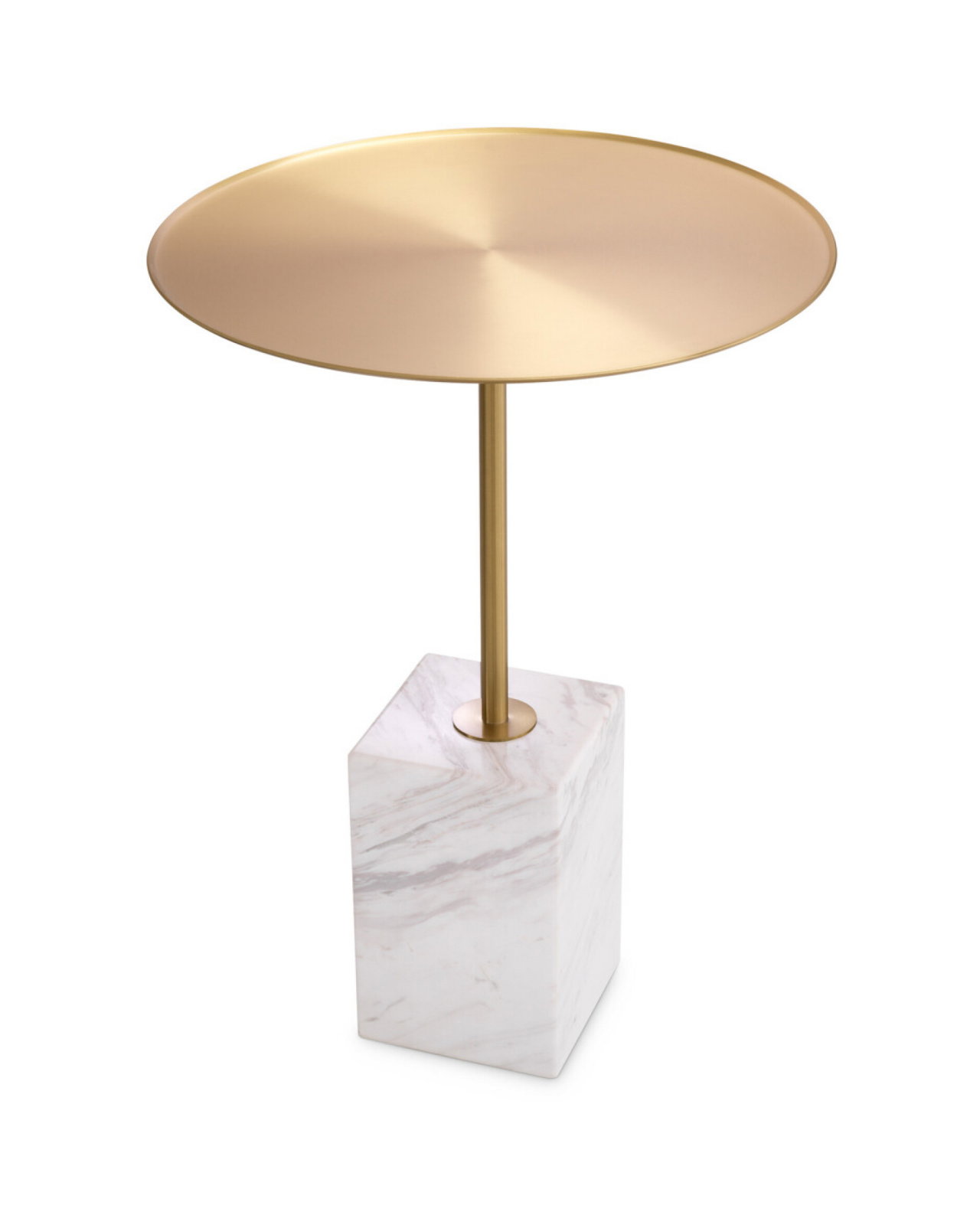 Cole Side Table brass/white