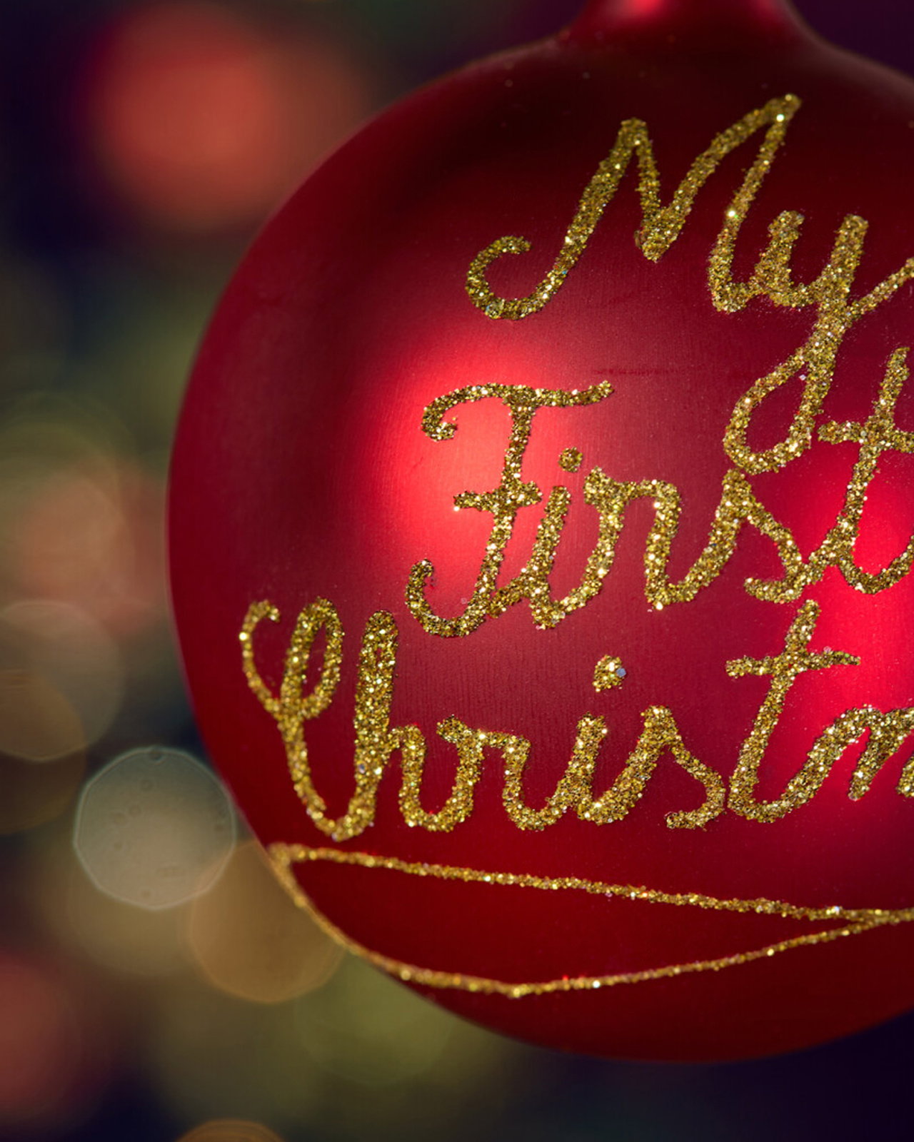 Lux My first Christmas Weihnachtskugel rot/gold 8cm
