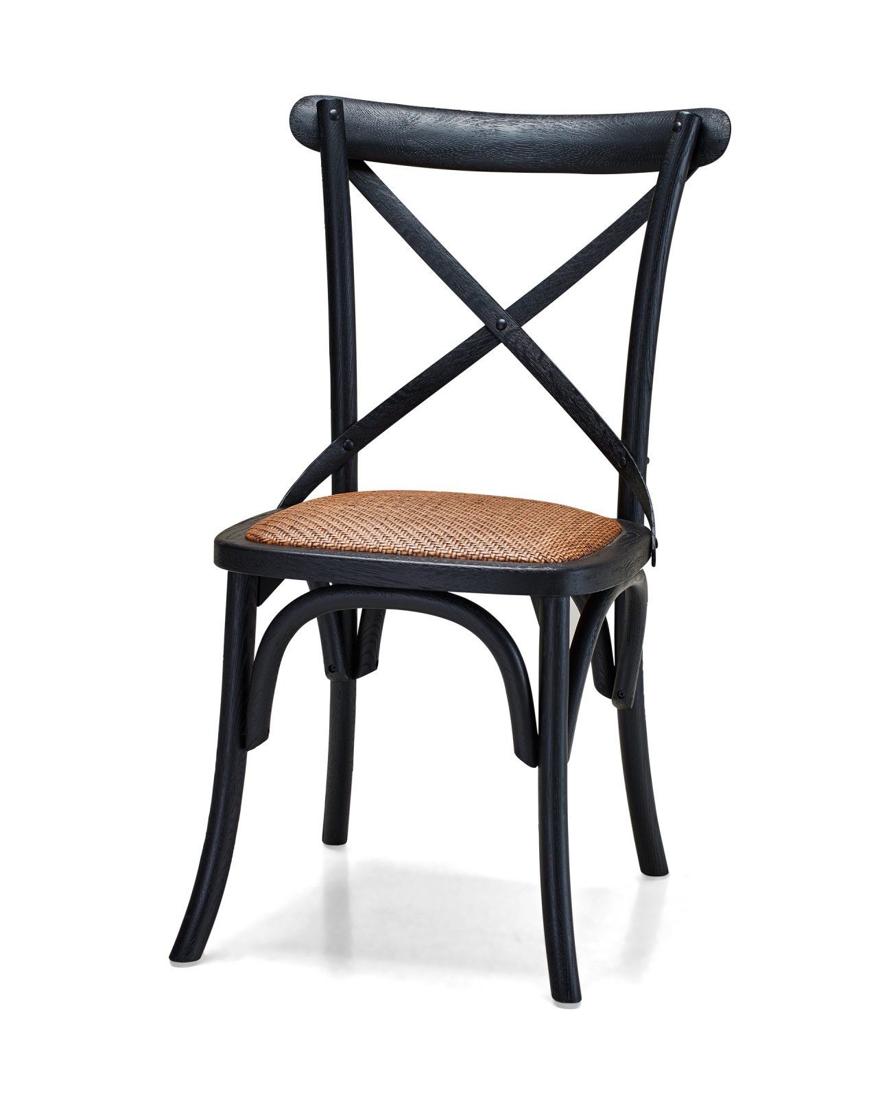 Newport Cross dining chair, Black Drifted Oak