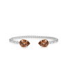 Mini drop armbånd rhodium ReCreated light smoked topaz