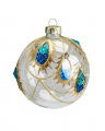 Emery kerstbal goud/blauw