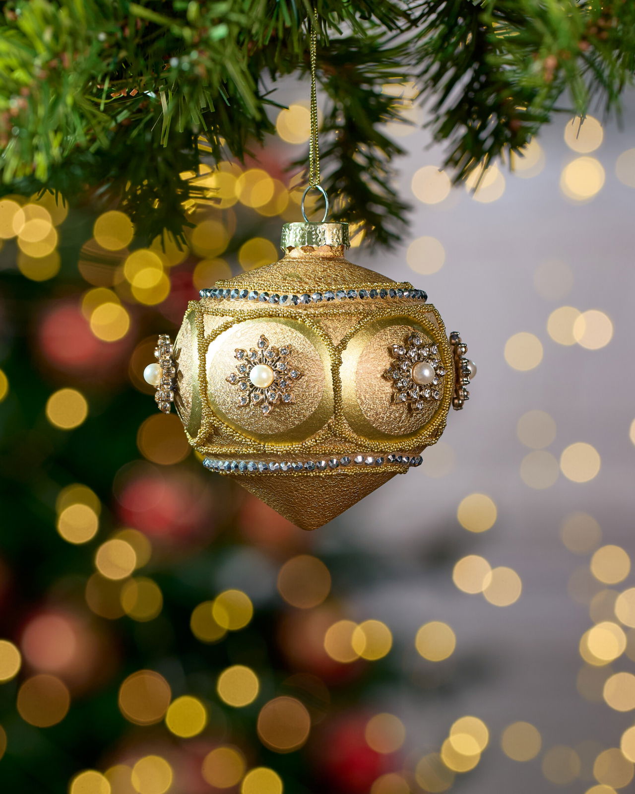 Celestine Regal Weihnachtskugel gold 8 cm