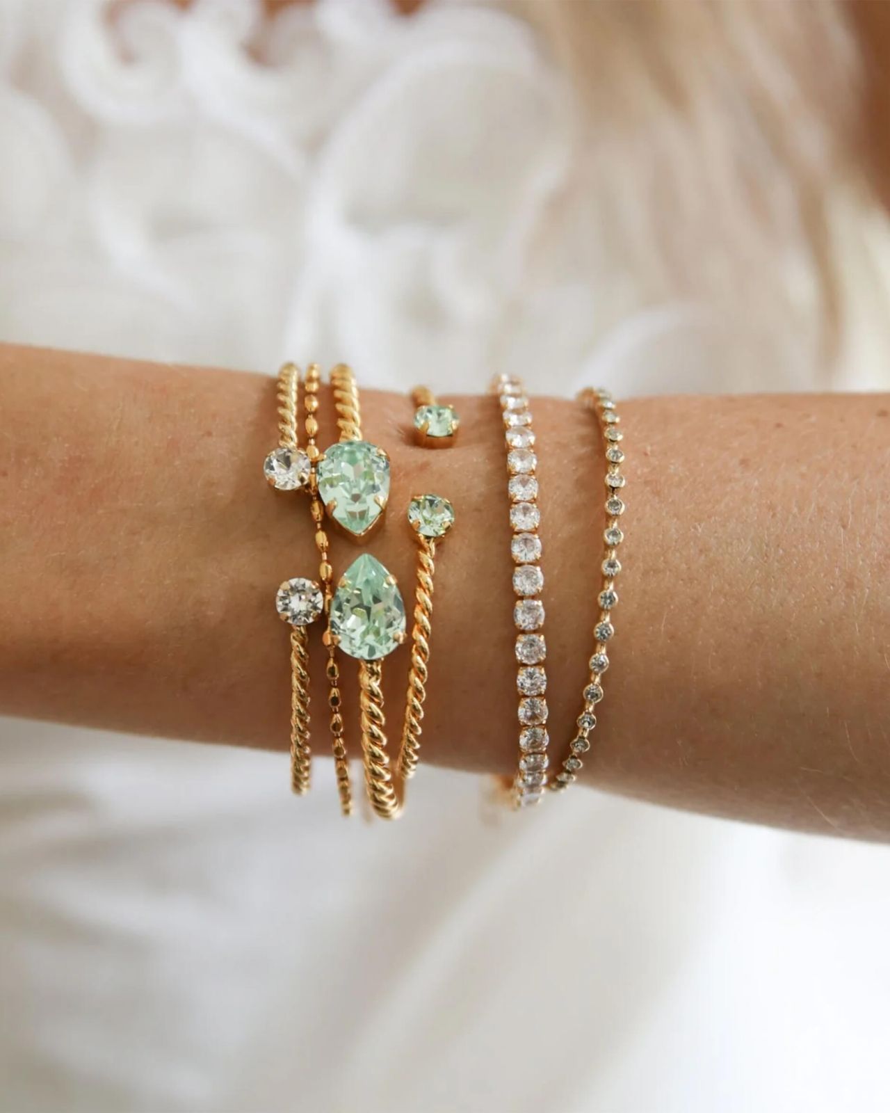 Mini Drop armband chrysolite