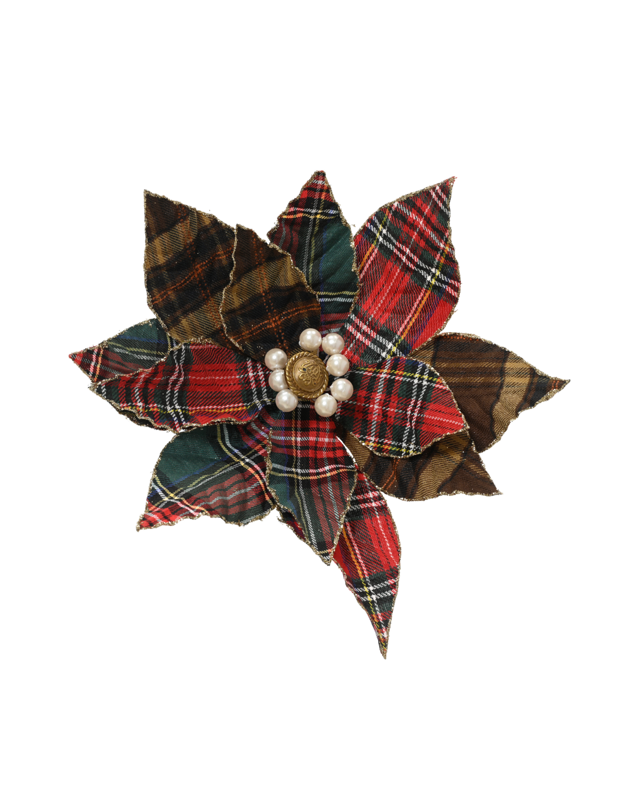 Eleanor kerstbloem kerstboomversiering tartan