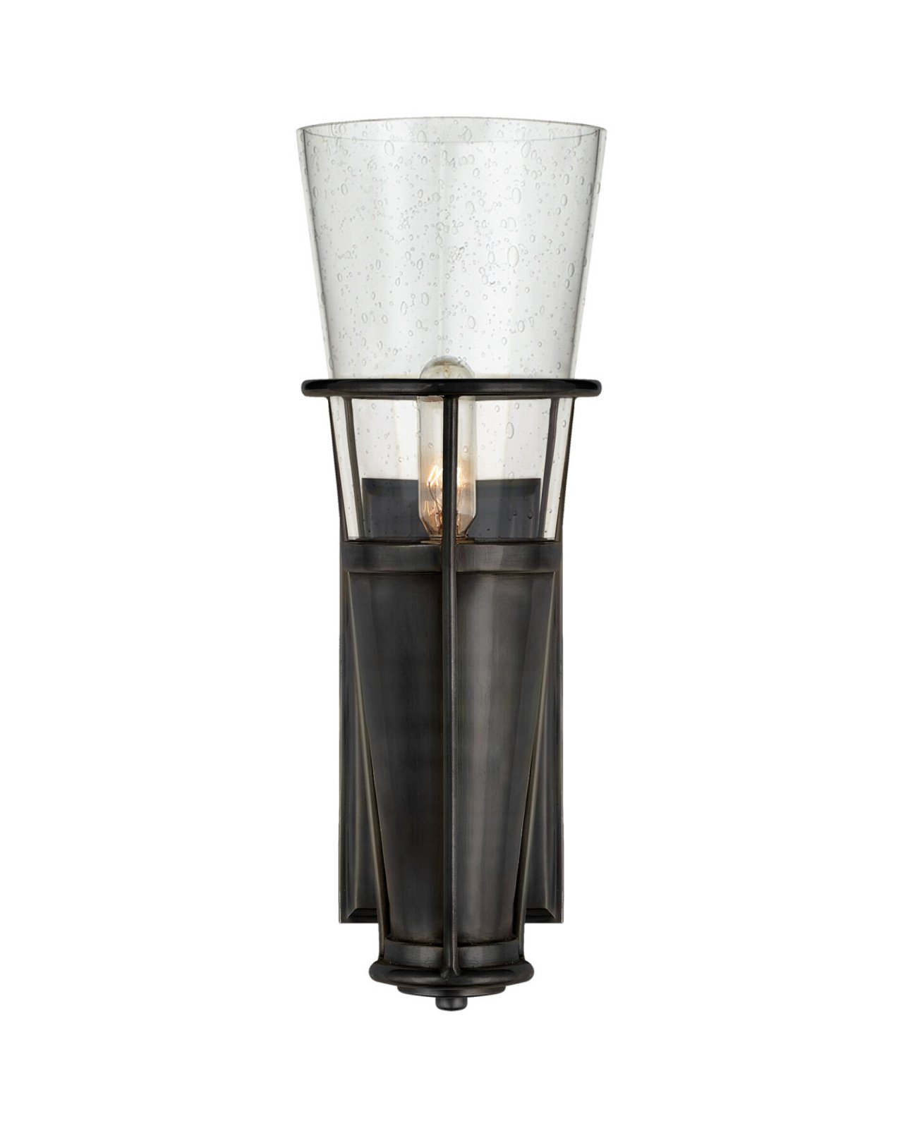 Robinson Single Sconce Bronze/Seeded Glass