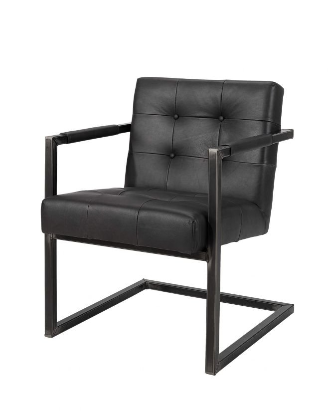 Jed Armchair Leather Anthracite
