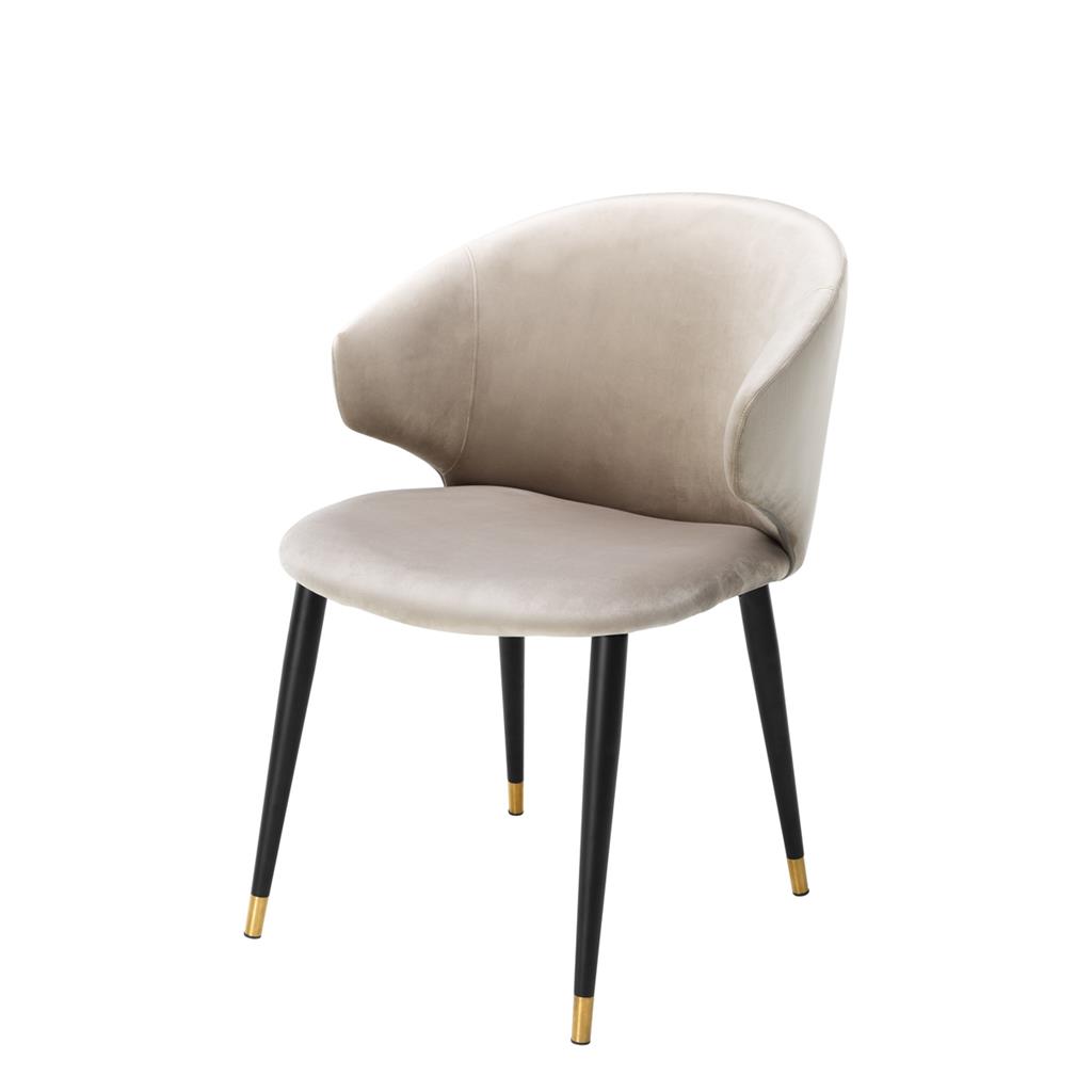 Volante dining chair velvet roche beige