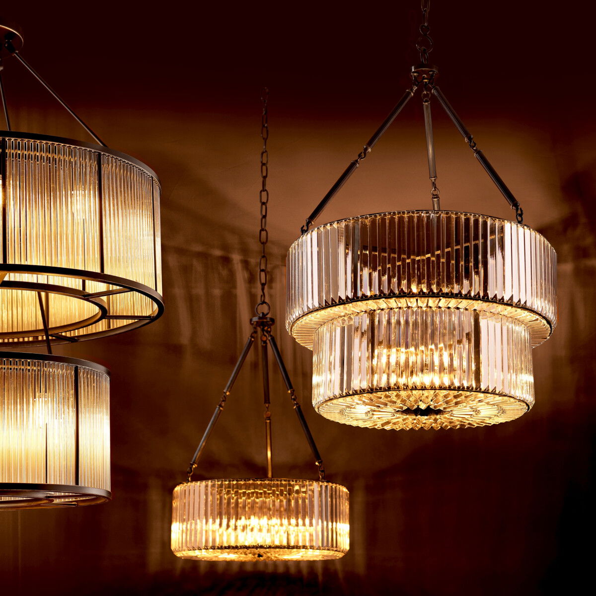 Infinity double anthracite ceiling chandelier