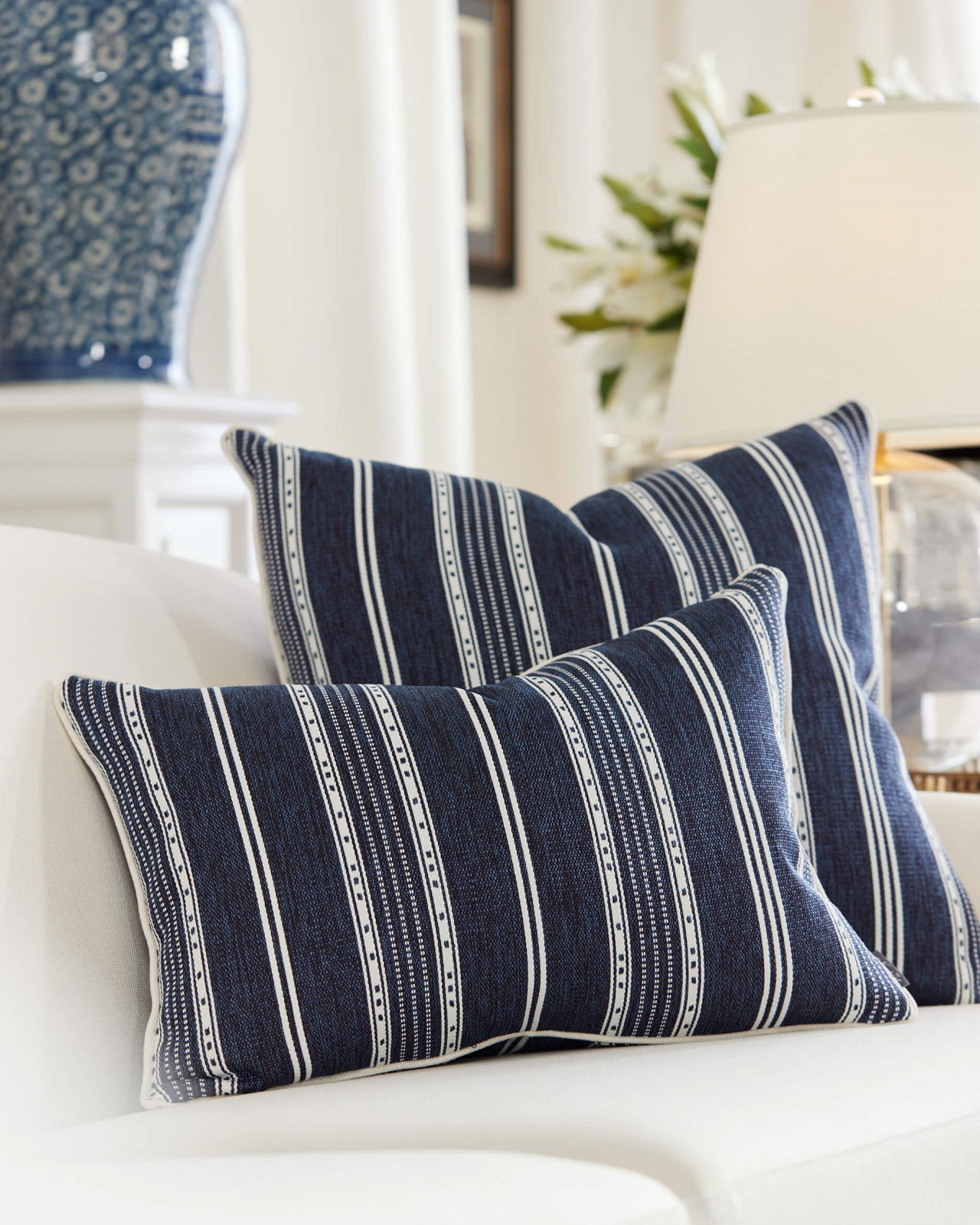 Ensenada Stripe kuddfodral indigo