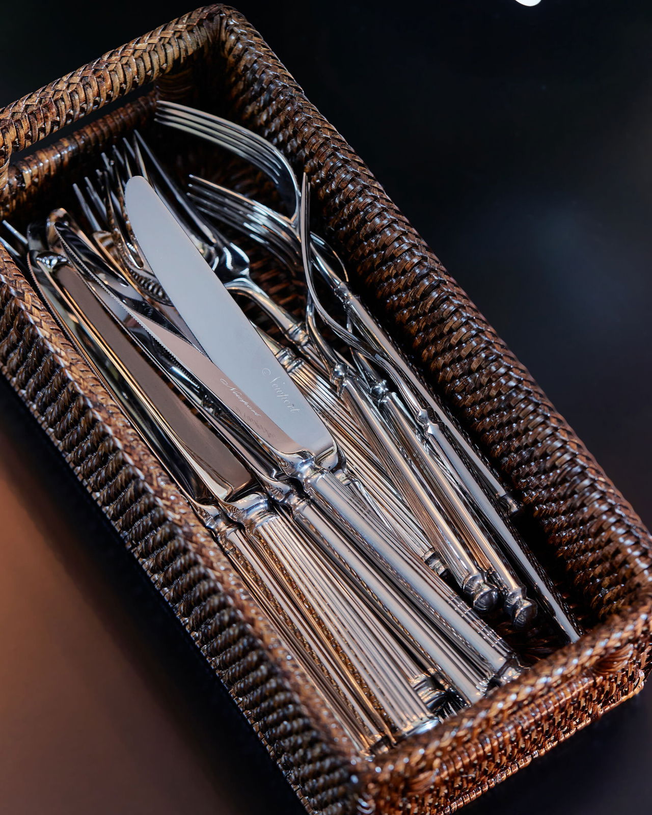 Cognac korg rektangulär rotting