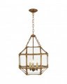 Morris Small Lantern Gilded Iron/Clear Glass