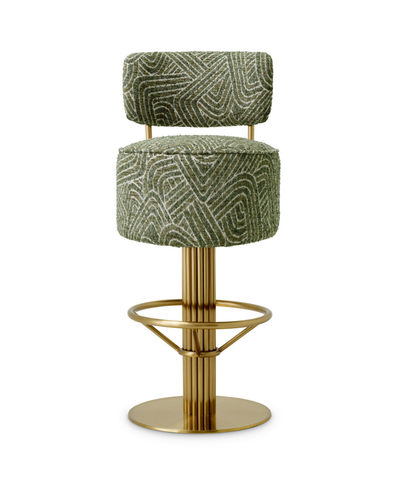 Carleton Swivel Bar Stool With Back Camari Green