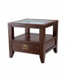 Martino side table with glass top Noble Brown