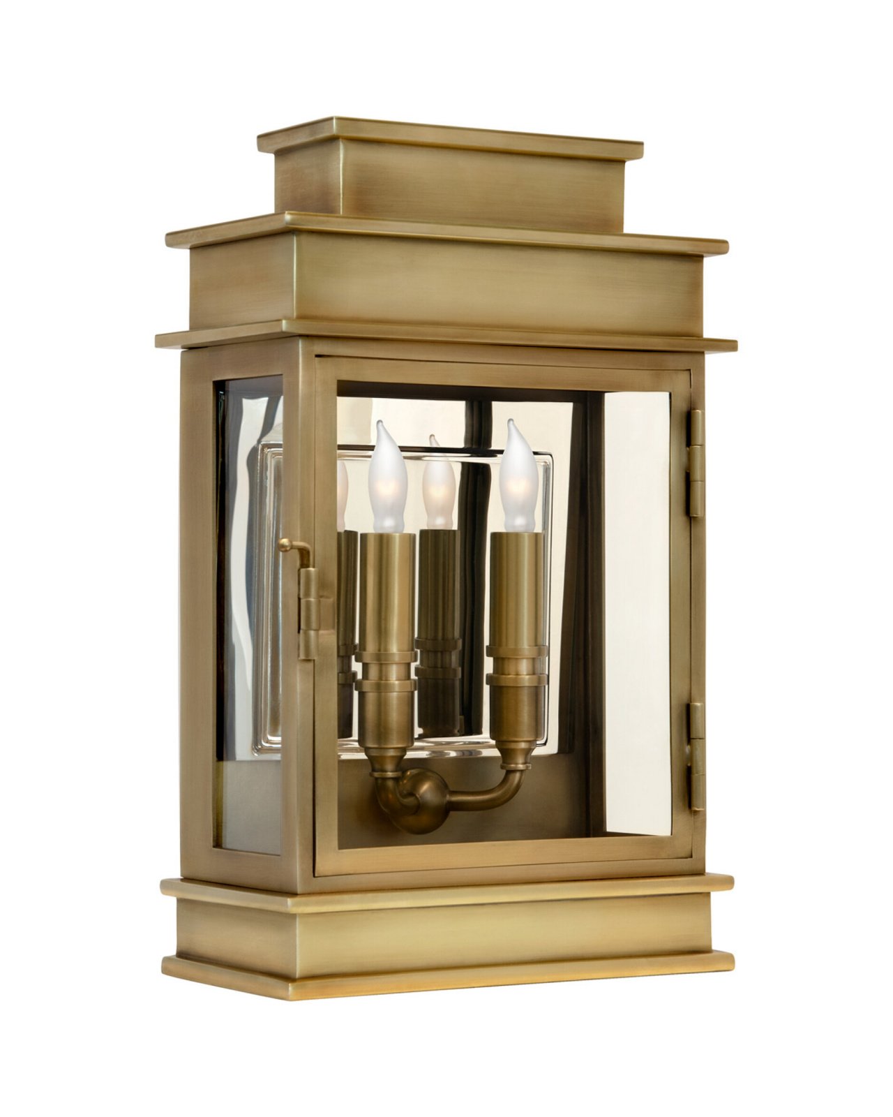 Short Linear Lantern Antique-Burnished Brass