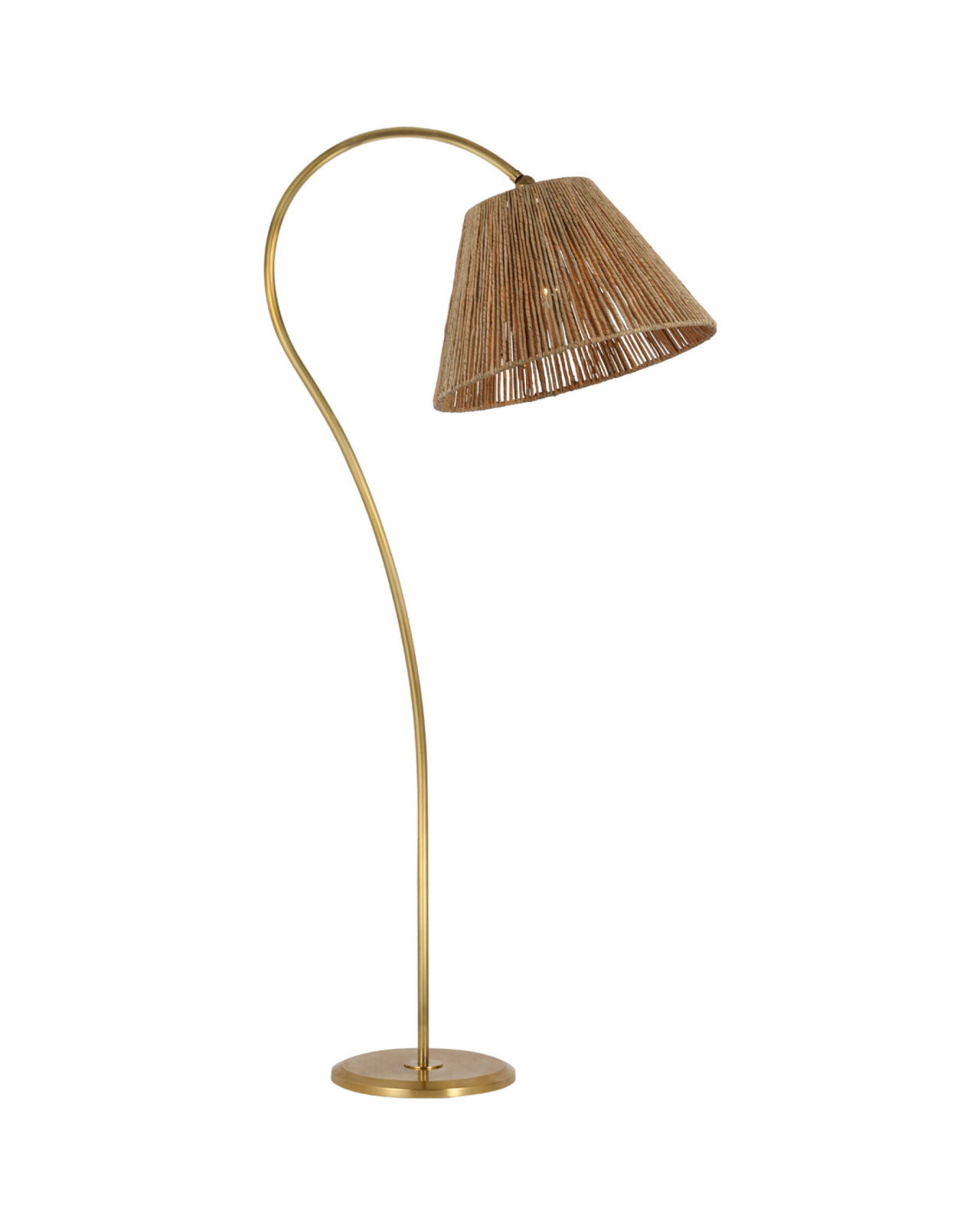 Dume Large Arched Floor Lamp Antique Brass