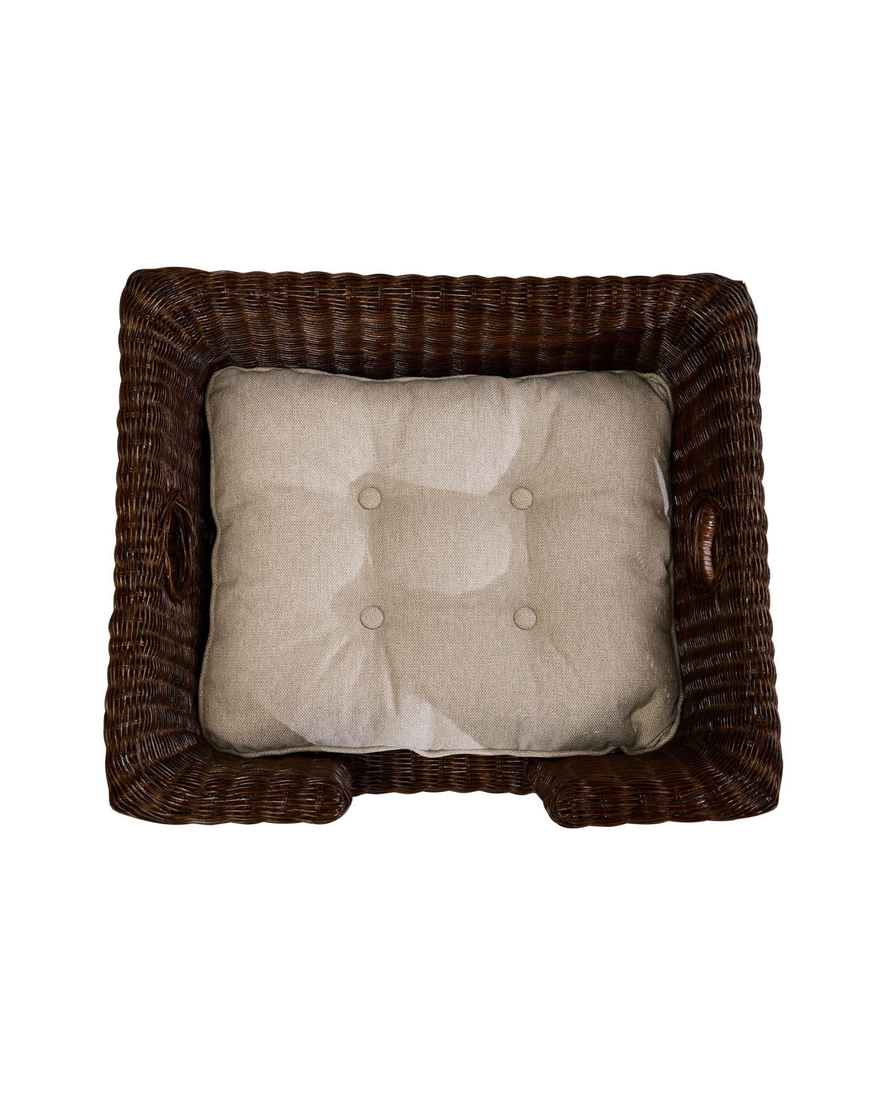 Cognac Hundebett Rattan