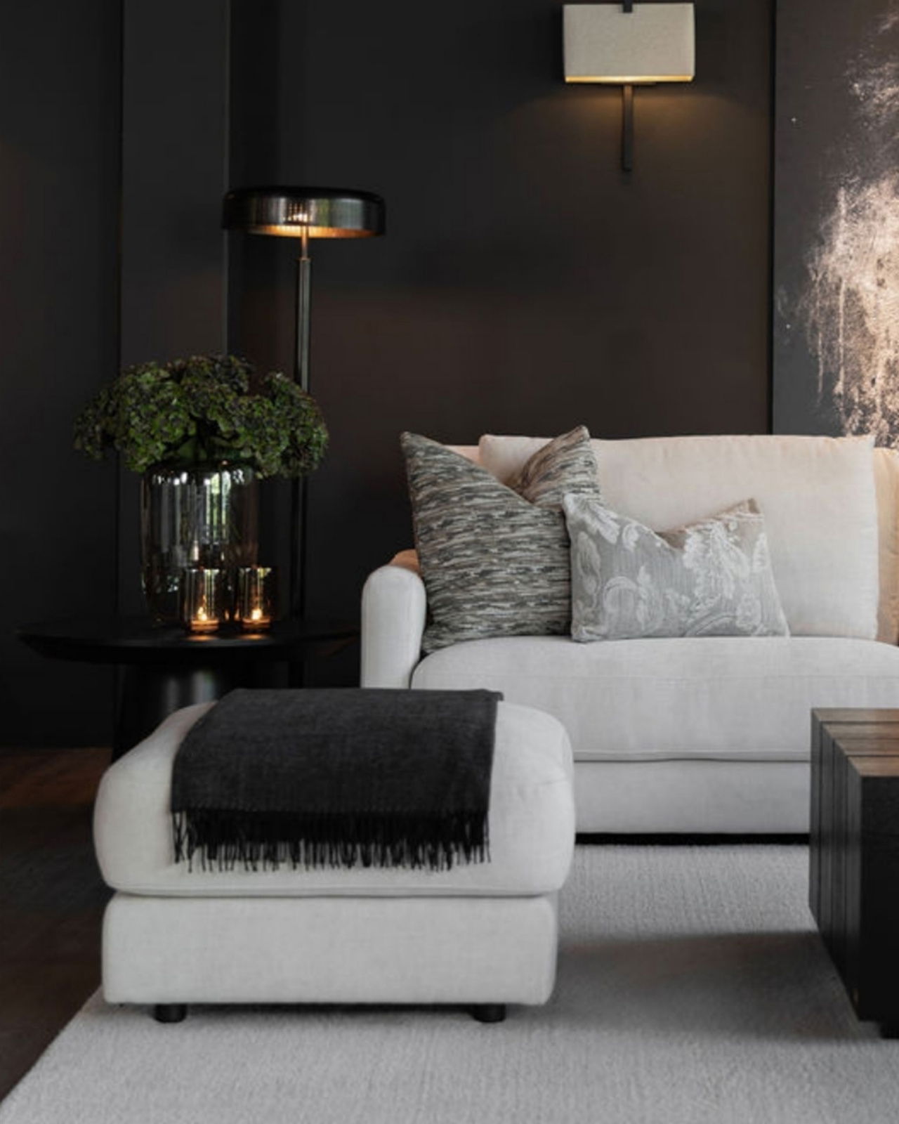 Reef candle holder smoke grey