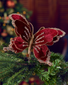 Celyn butterfly Christmas tree decoration, burgundy