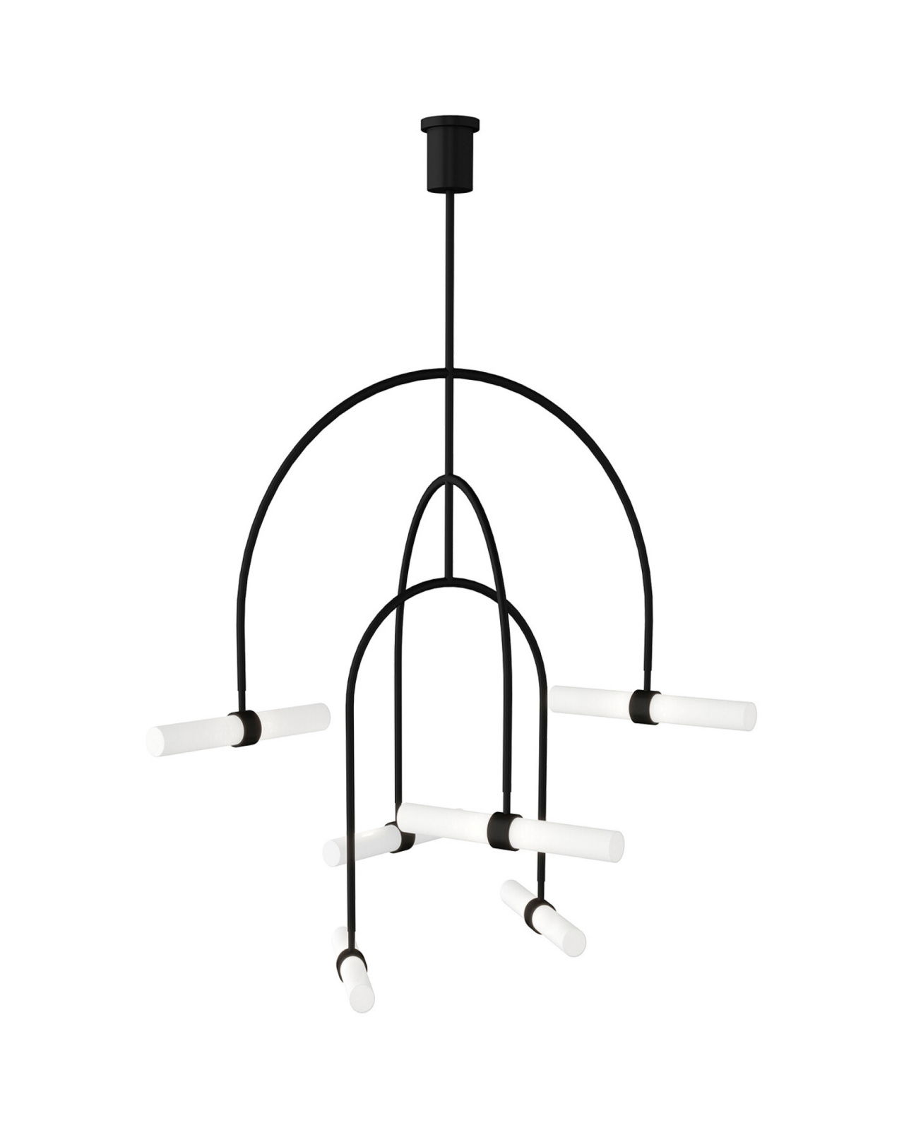 Calumn 6-Light Chandelier Nightshade Black