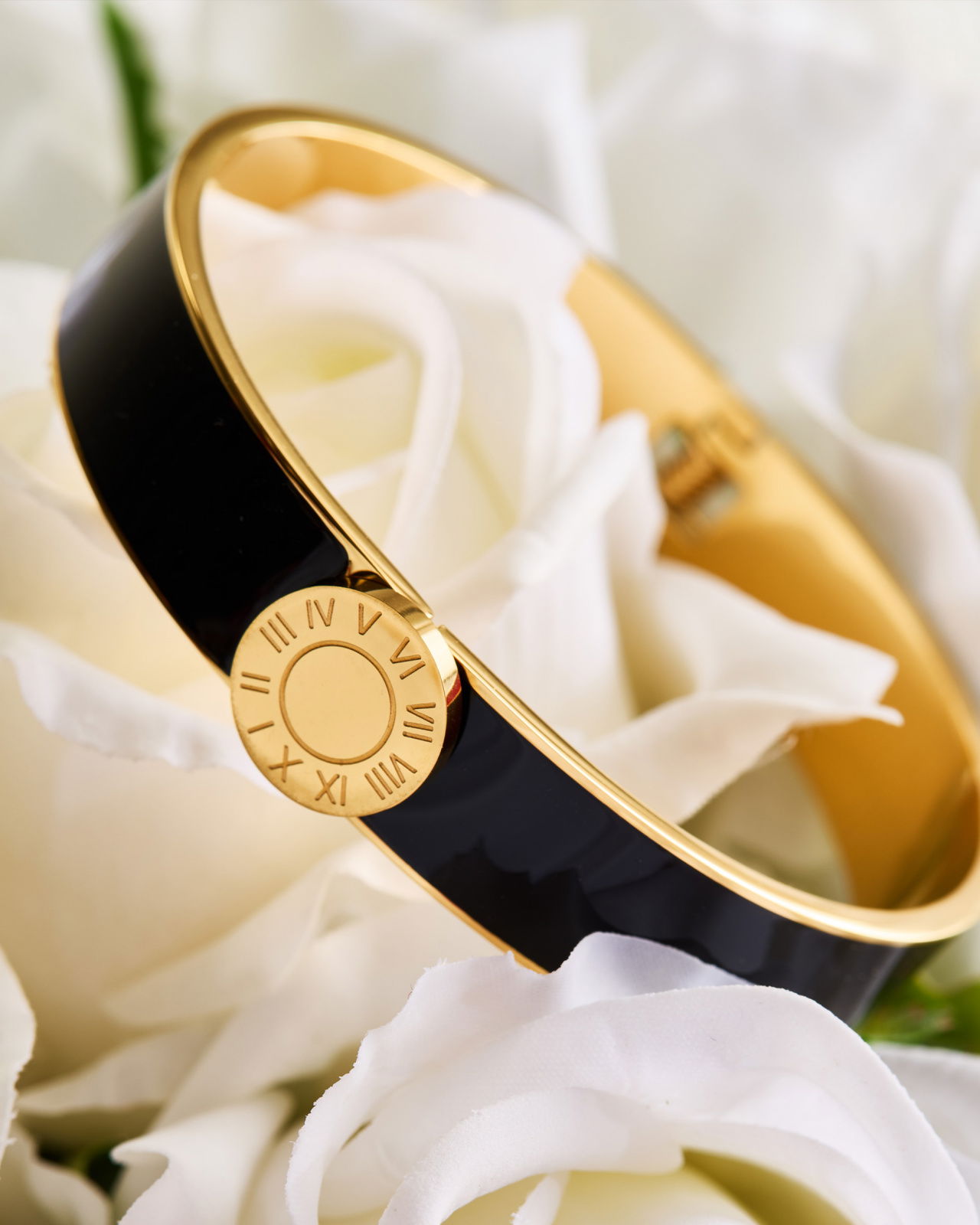 Bangle Romeinse cijfers armband zwart