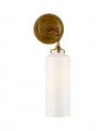 Katie Small Cylinder Sconce Antique Brass/White Glass