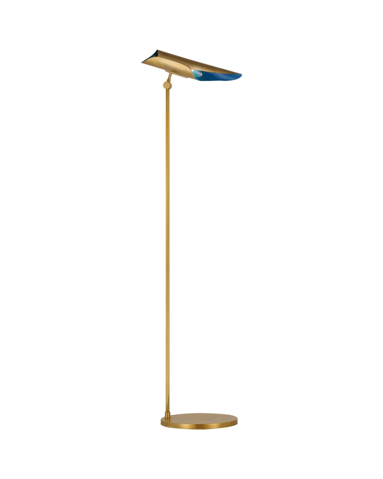 Flore Floor Lamp Soft Brass and Riviera Blue