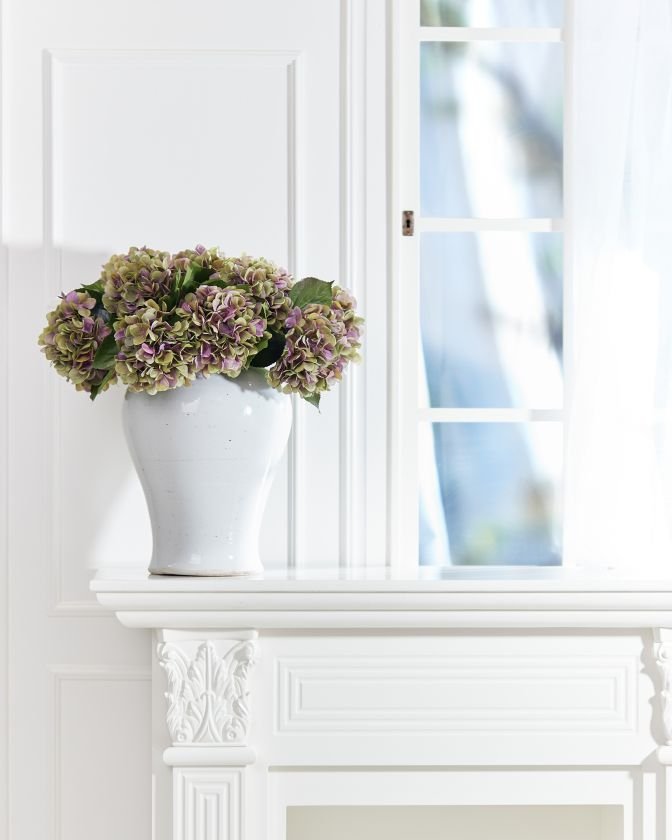 Hydrangea faux flower purple/green
