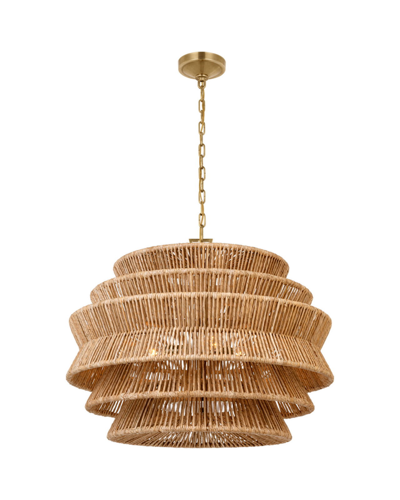 Antigua Drum Chandelier Natural Abaca M