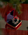Rosette Christmas Wreath Napkin Ring Red