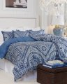 Tulum pillowcase blue/off-white