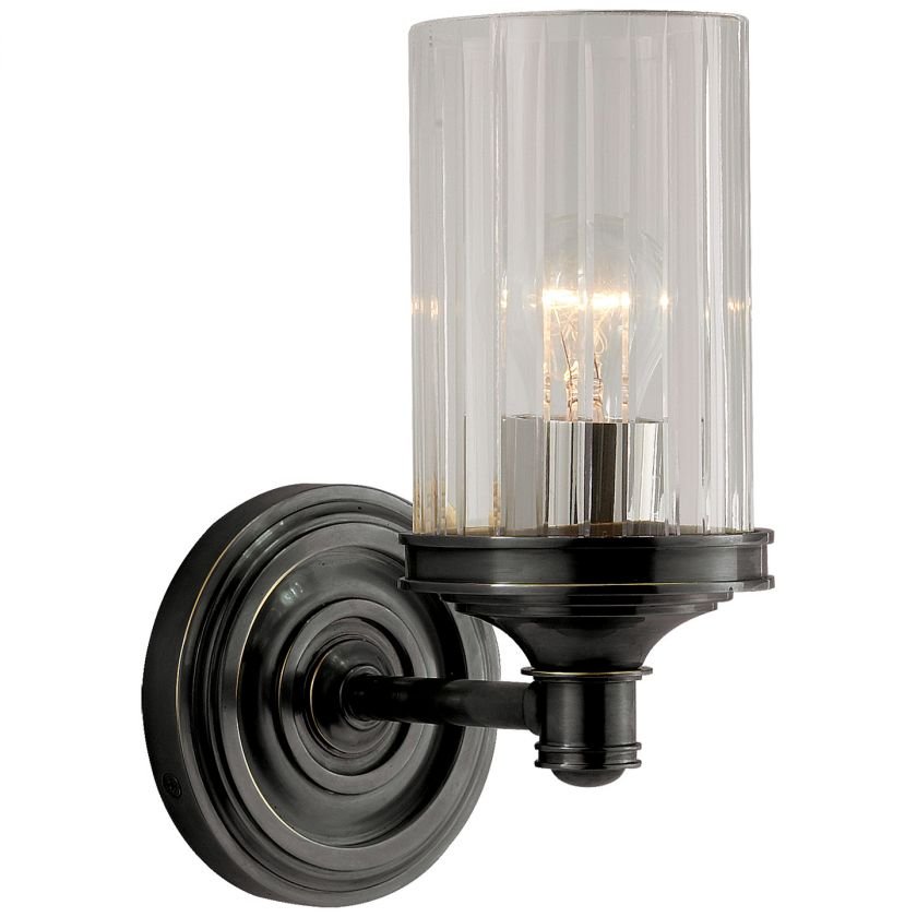 Ava Single Sconce Bronze with Crystal