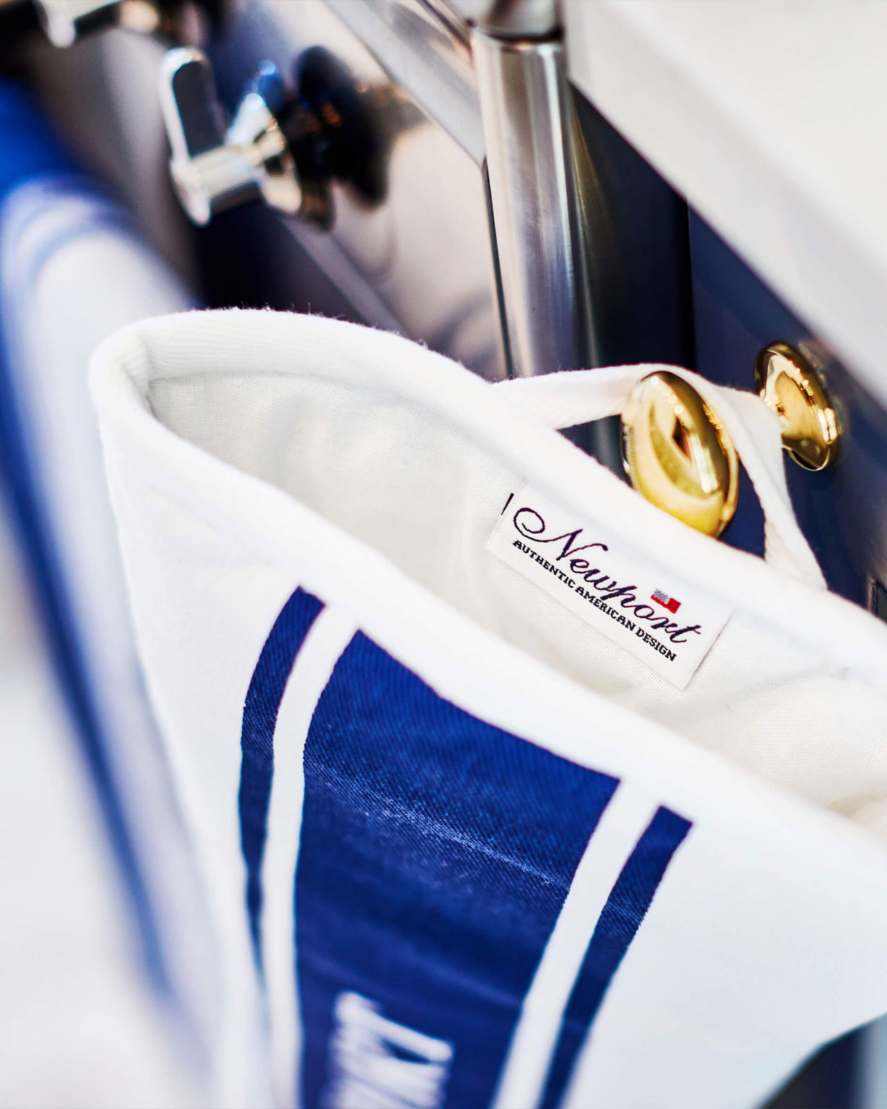 Provence grillhandske vit/blå