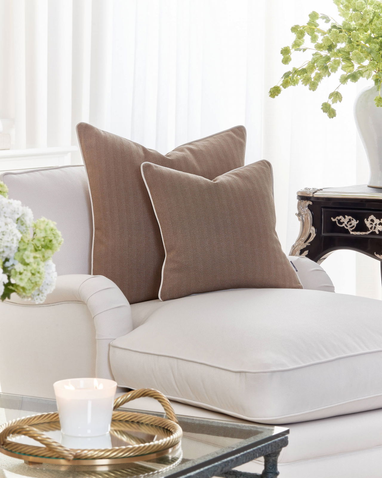 Colleen kuddfodral beige