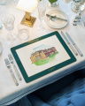 Clubhouse Placemat Green/White 6-pack