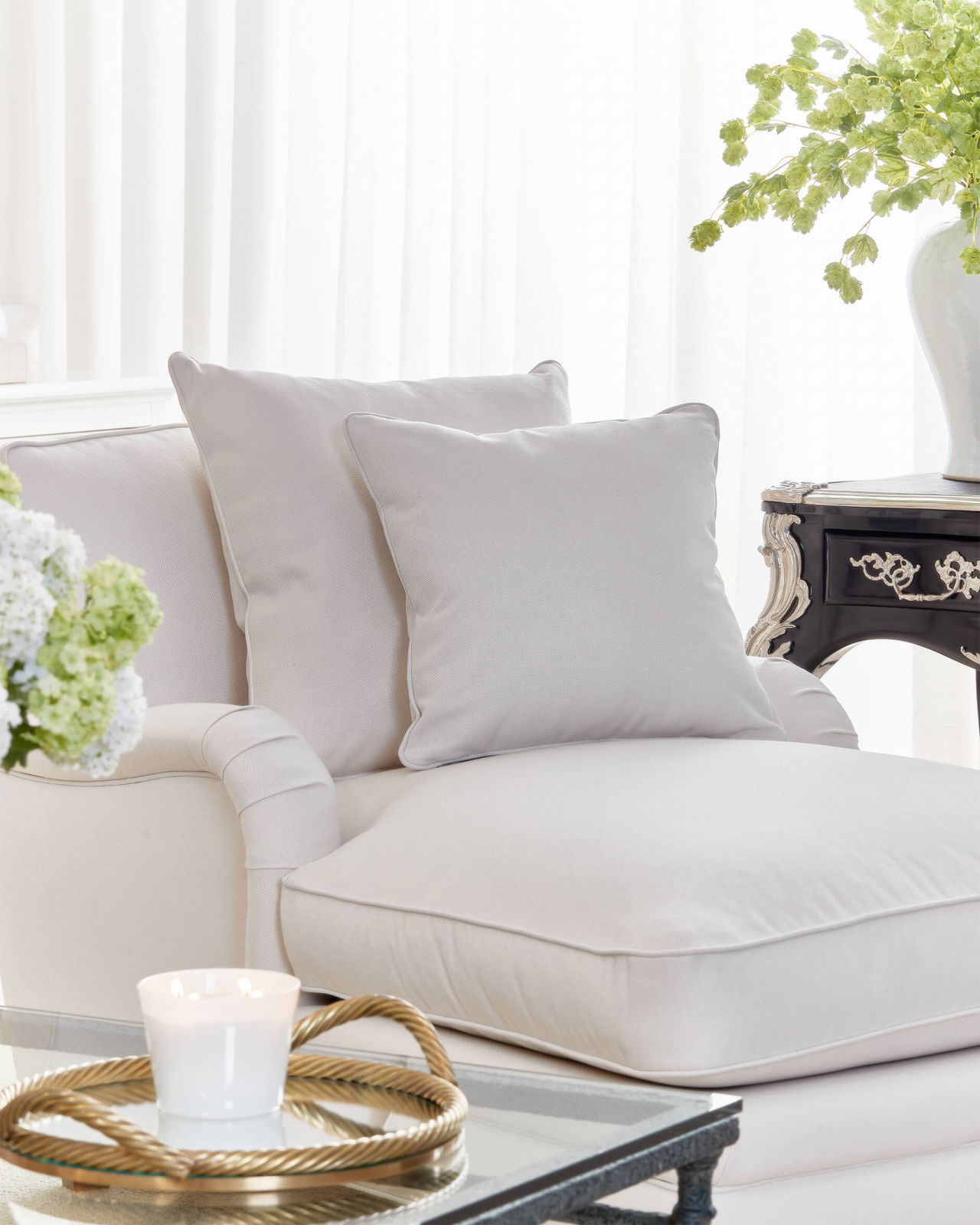 Los Angeles soffkudde offwhite